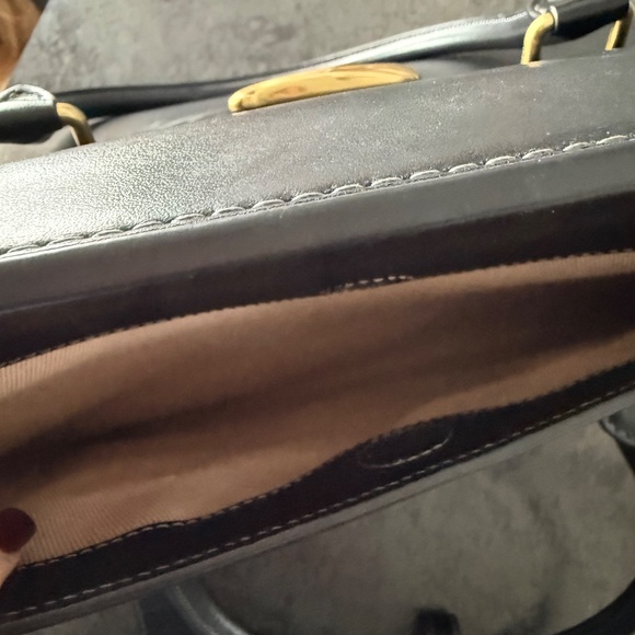 Coach Black Satchel with Gold Accents - Picture 11 of 16